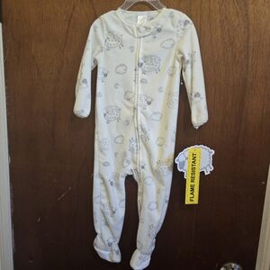 Little Beginnings Sheep Zip Footed PJ Onsie